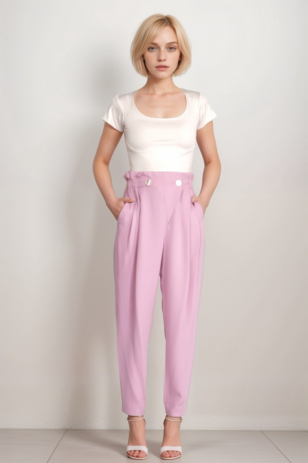 Purple Rubber Waist Pants