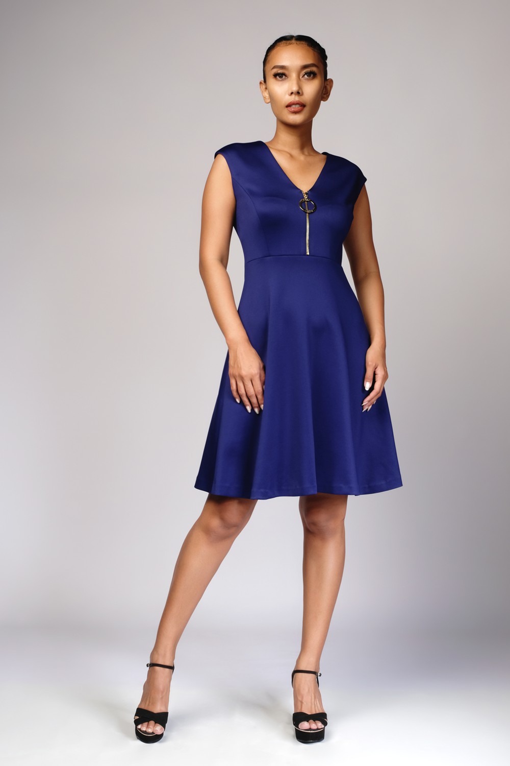 Blue Fit Flared Dress