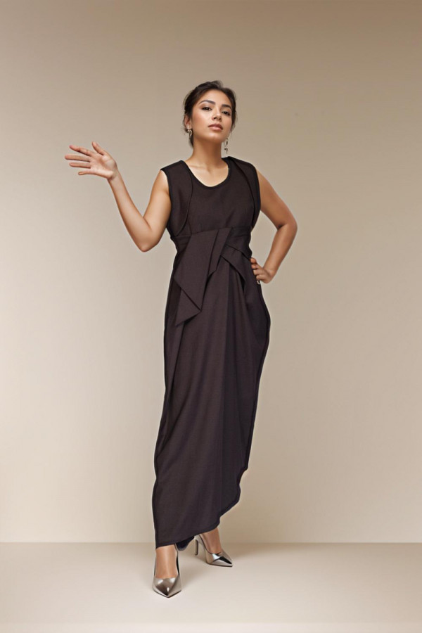 Grey Shoulder Panel Wiron Dress