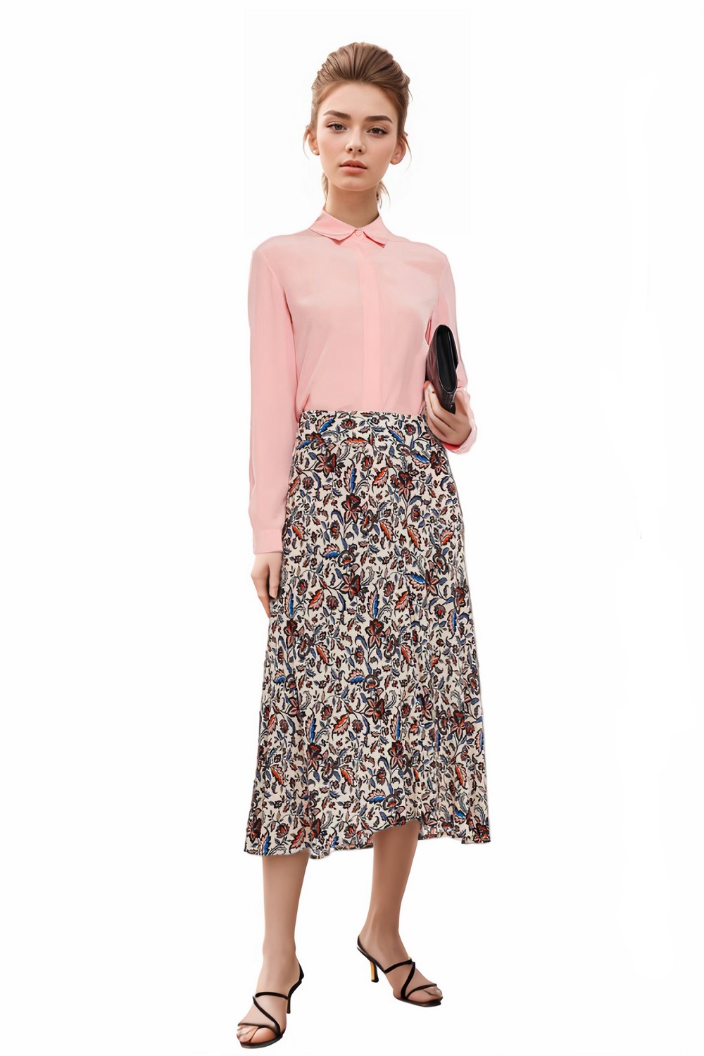 Willa Floral Print Crepe Skirt