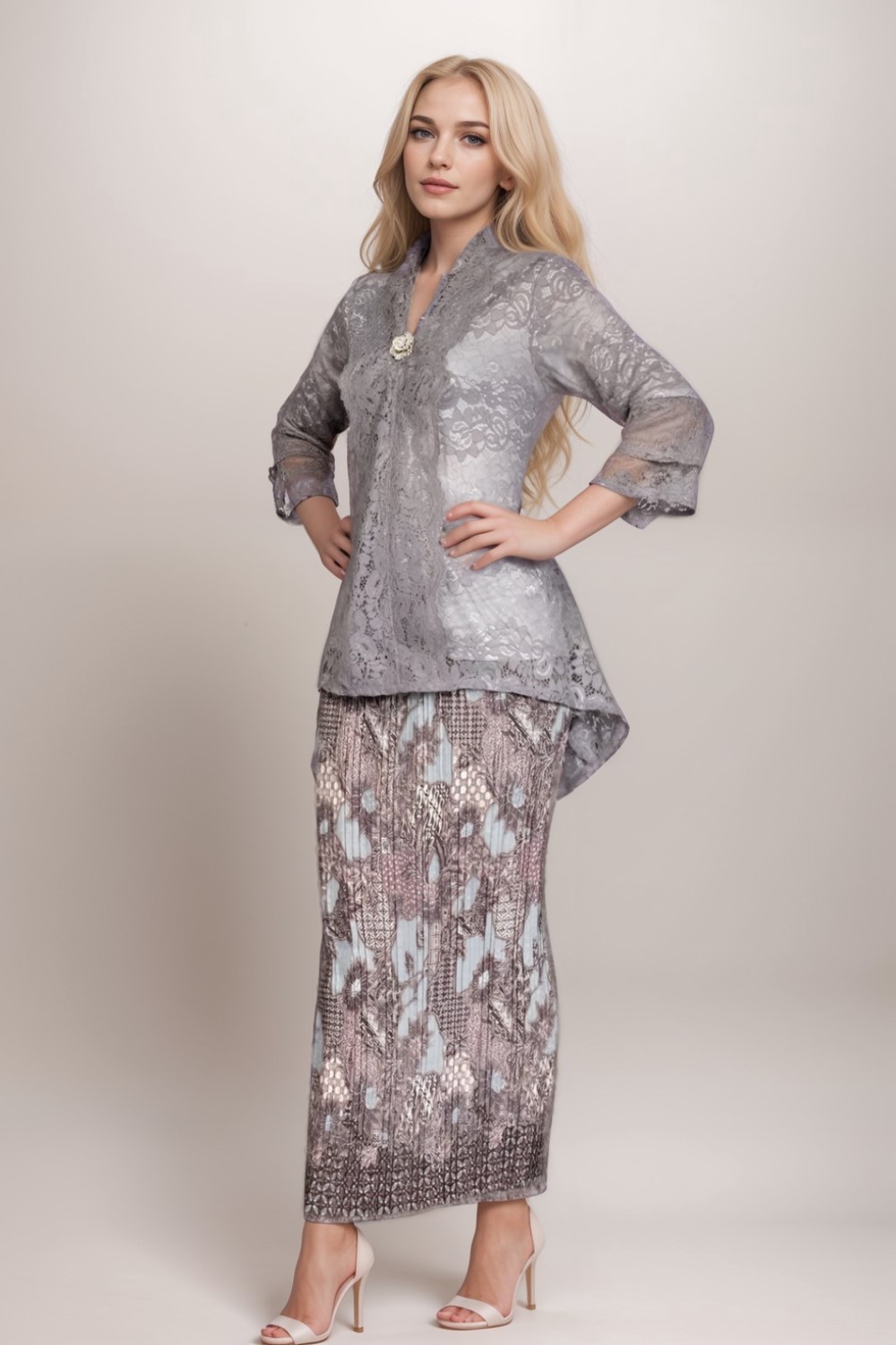 Kawung Batik Grey Skirt