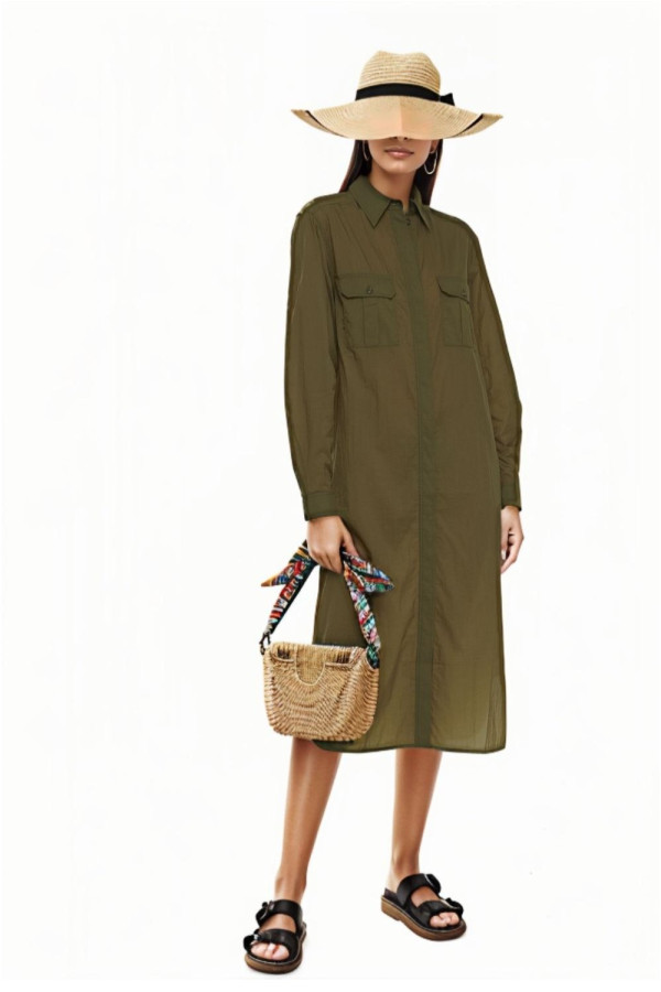 Shell Midi Shirt Dress