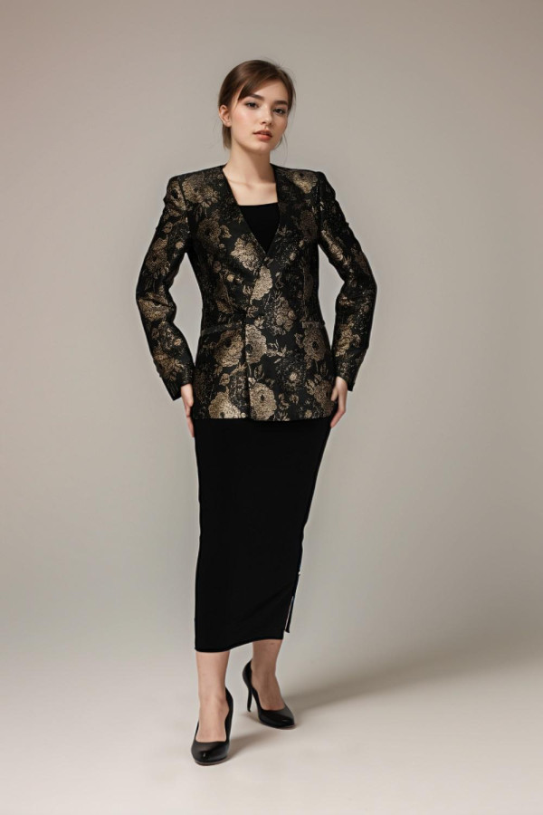 Golden Jacquard Blazer