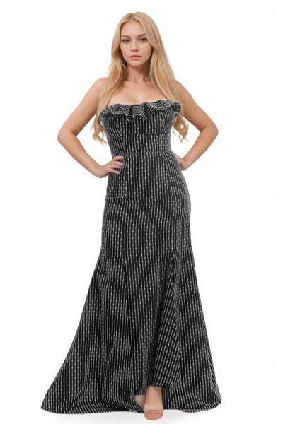Black Even Love Strapless Gown