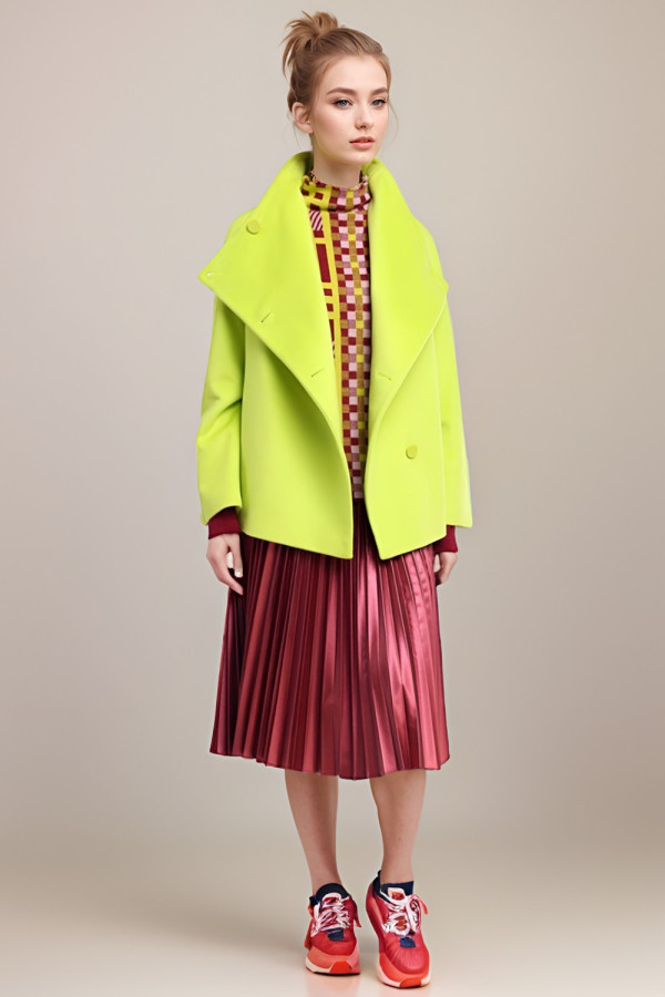 Dynamico Lime Green Wool Coat