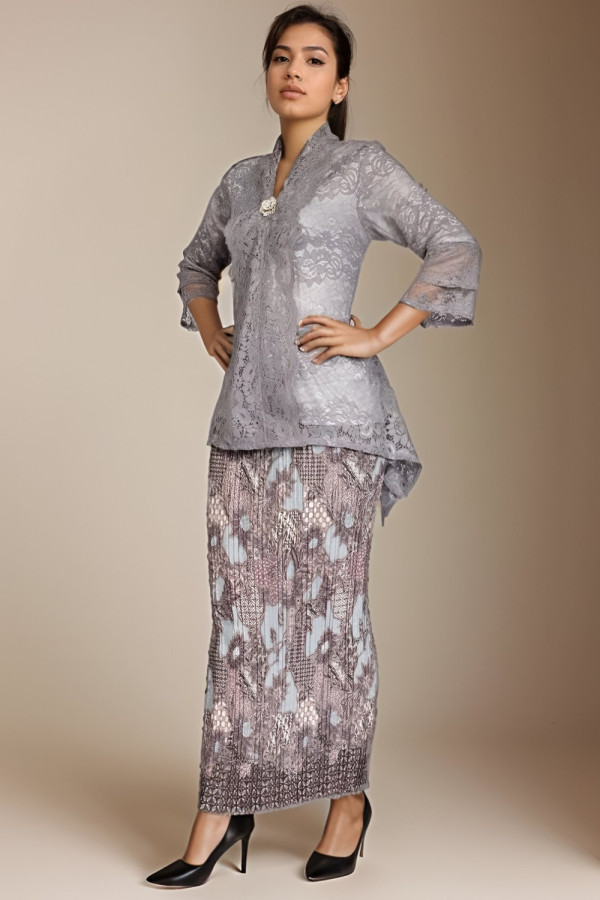 Kawung Batik Grey Skirt