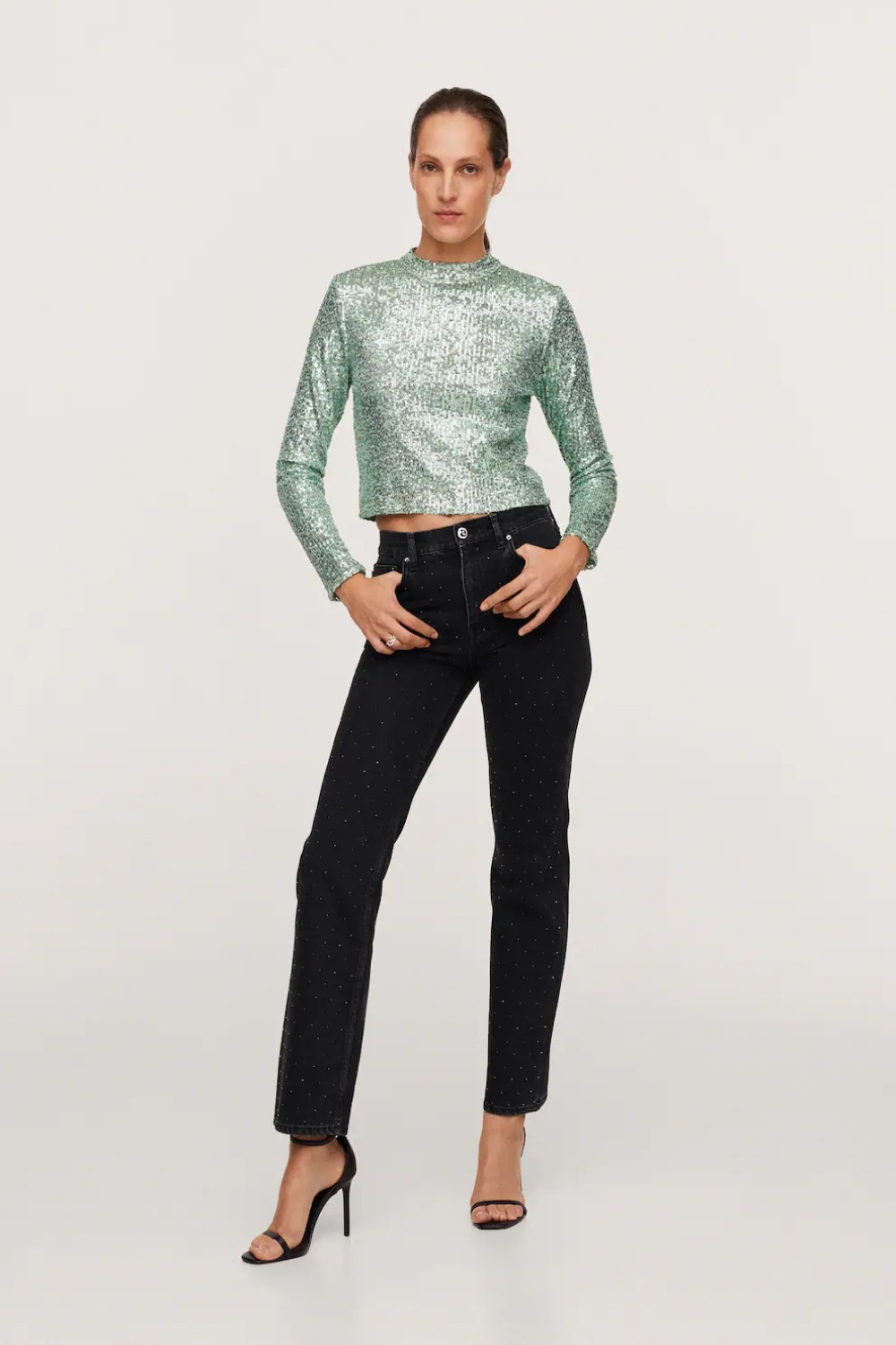 Long Sleeved T Shirt with Sequins