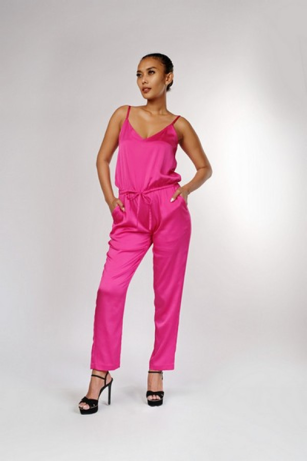 March Drawstring Jumpsuit Orchid