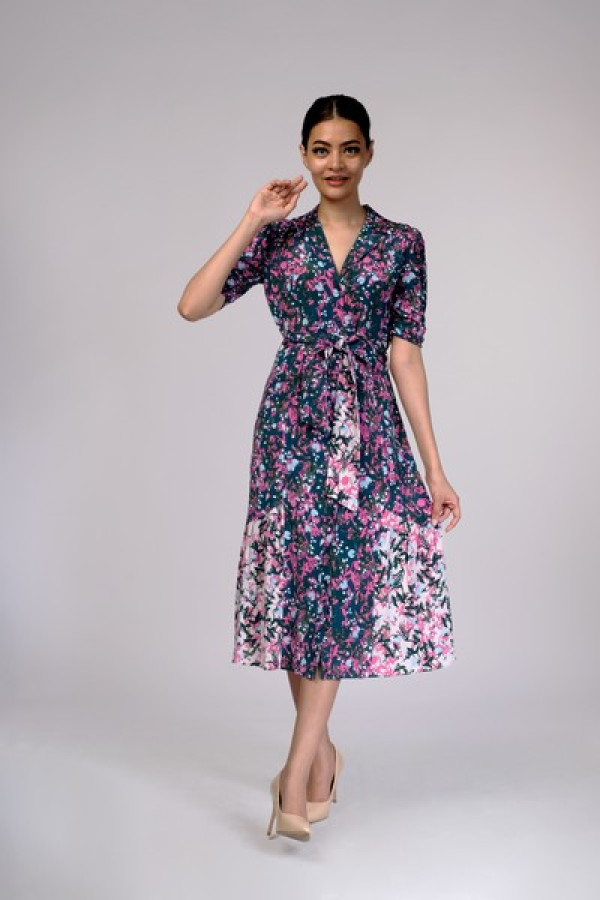 Sparrow Silk Crepe Dechine Midi Dress