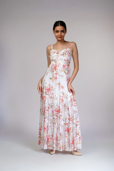 Jasmine Tiered Tie Maxi Dress