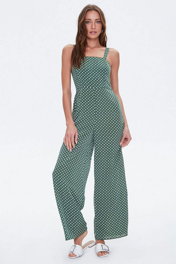 Polka Dot Wide-Leg Jumpsuit