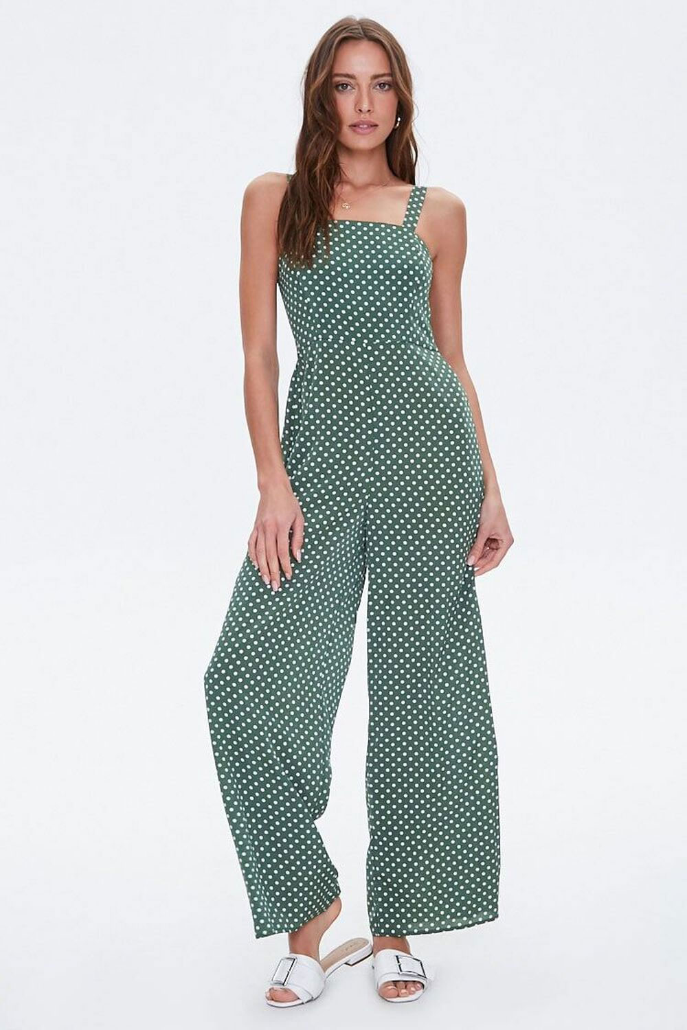 Polka Dot Wide-Leg Jumpsuit