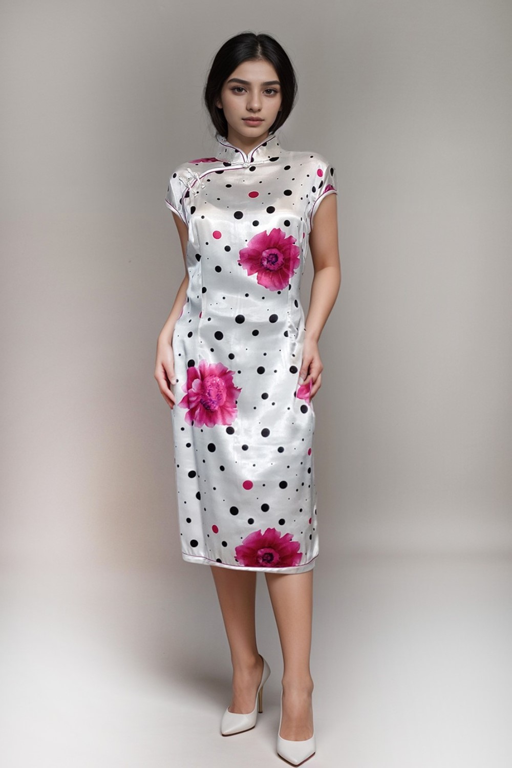 Cheongsam Polkadot Dress