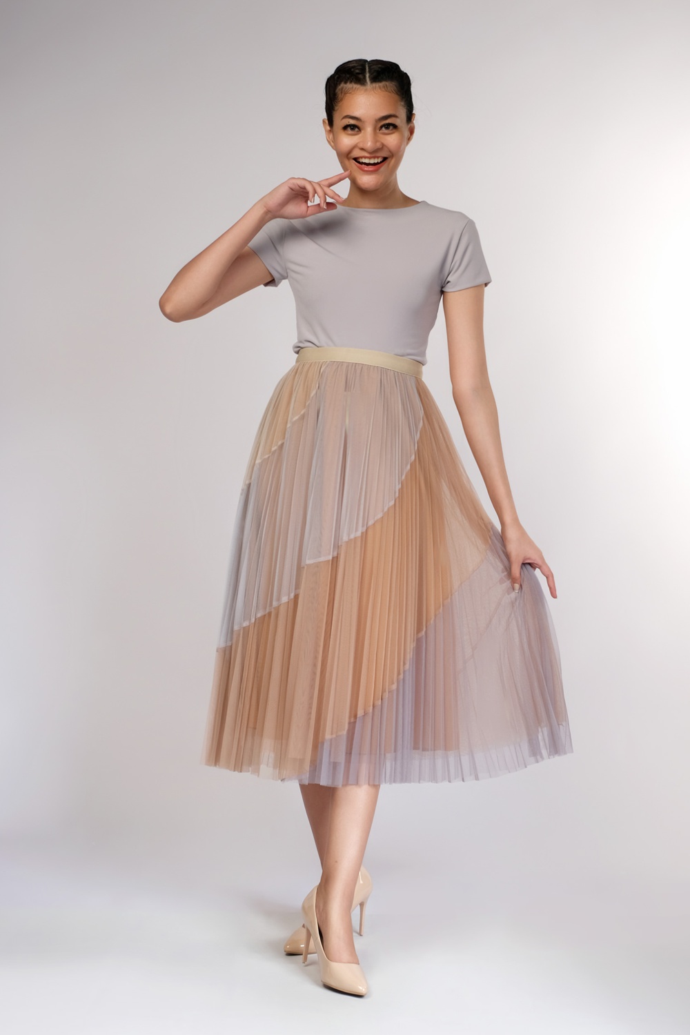 Strip Nude Tulle Skirt