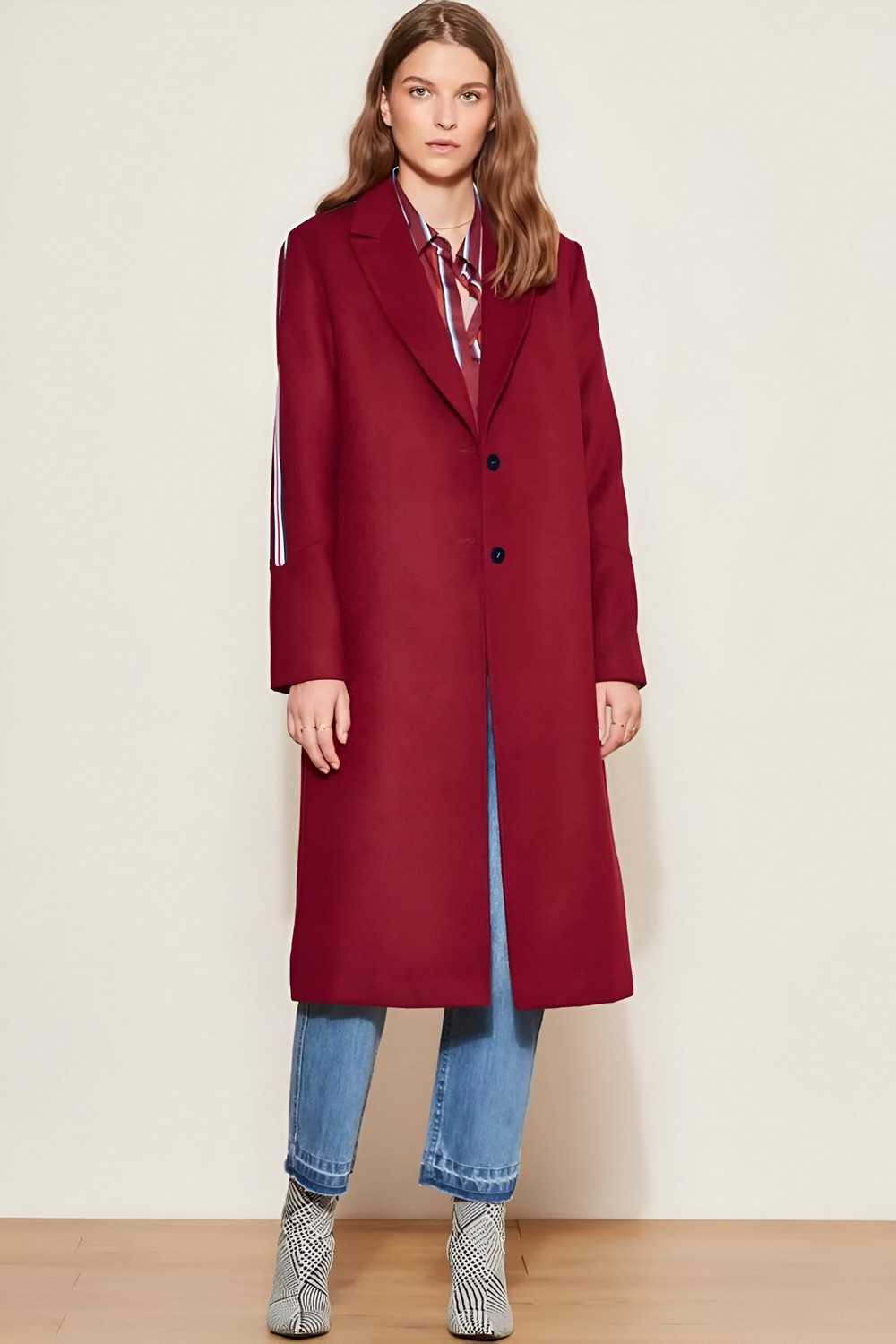 Red Wine Quarter Long Coat