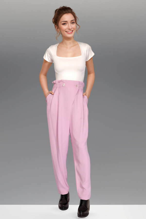 Purple Rubber Waist Pants