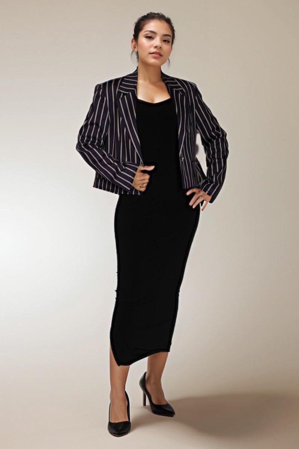 Striped Cropped Blazer