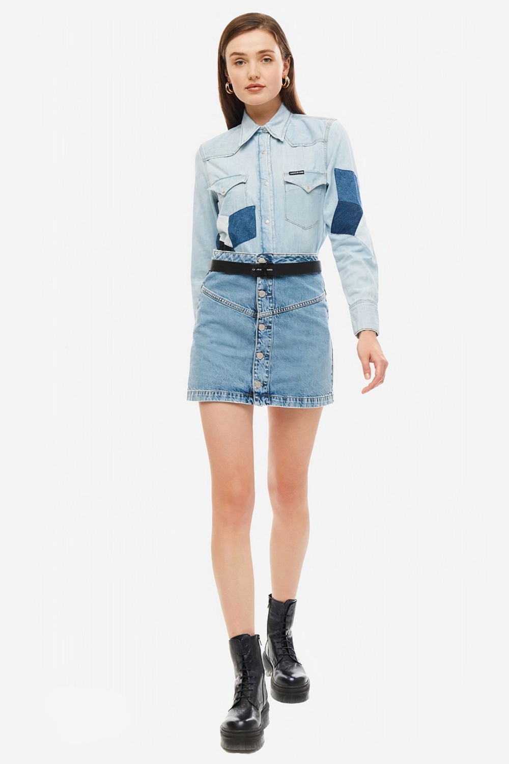 Calvin Klein Jeans Patchwork Denim Shirt