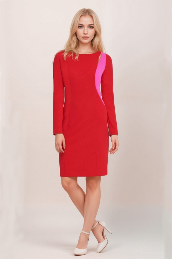 Women`s Two-Tone Cutout Sheath Cocktail Dress