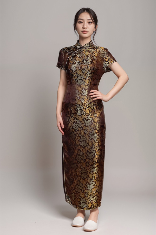 Short Sleeve Cheongsam Dress