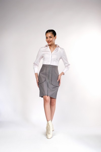 Fashion Metal Zipper Design Temperament Skirt