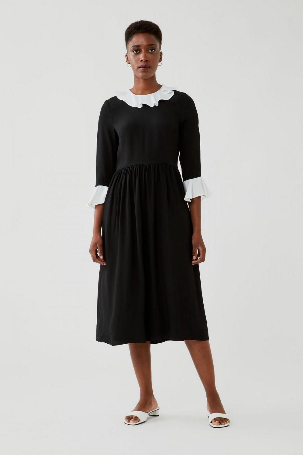 Ruffle Length Midi Dress