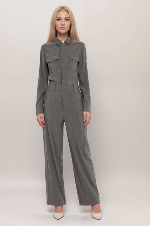 Crystal Emblished Chambray Jumpsuit