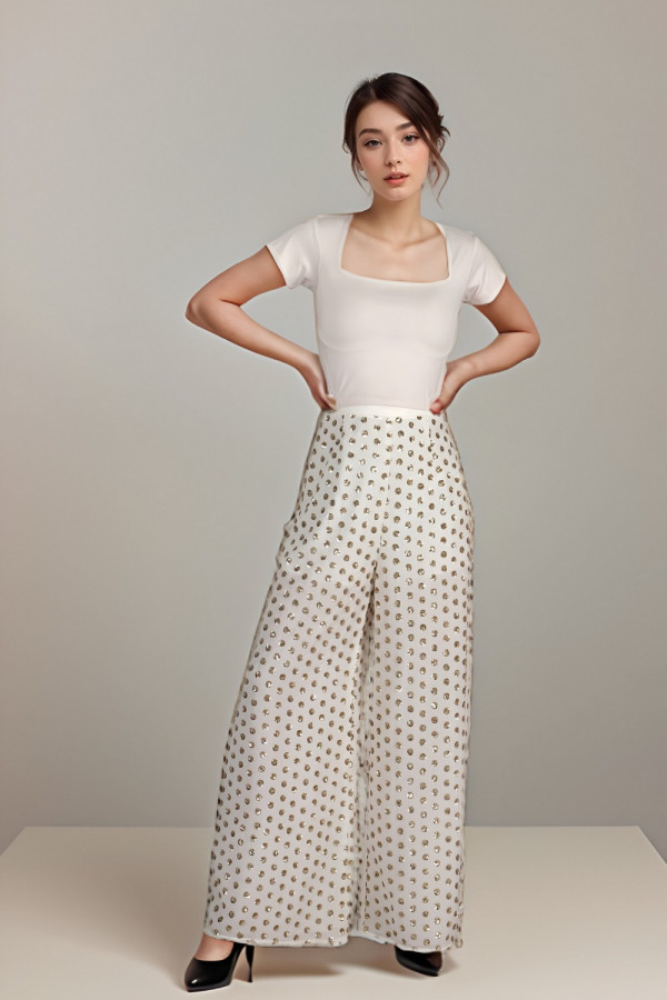 Ivory Sequin Moonlight Pants