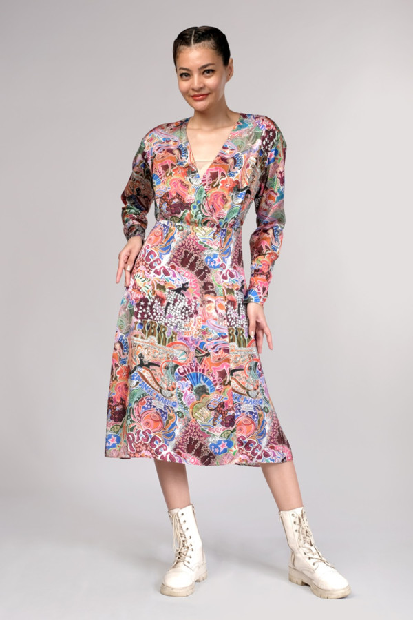 Zendaya Zodiac Print Dress in Brown