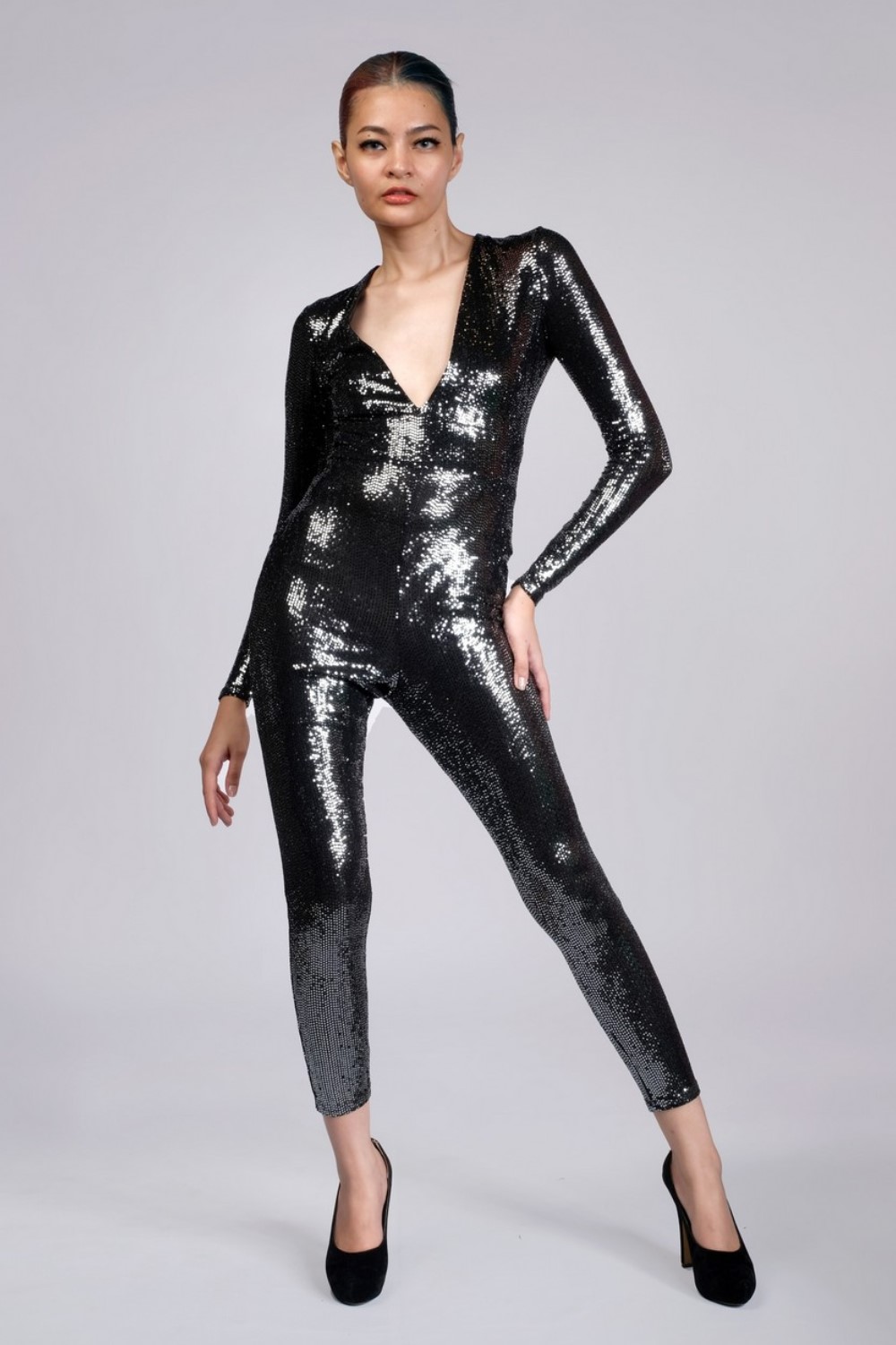 Black Sequin Jumpsuit