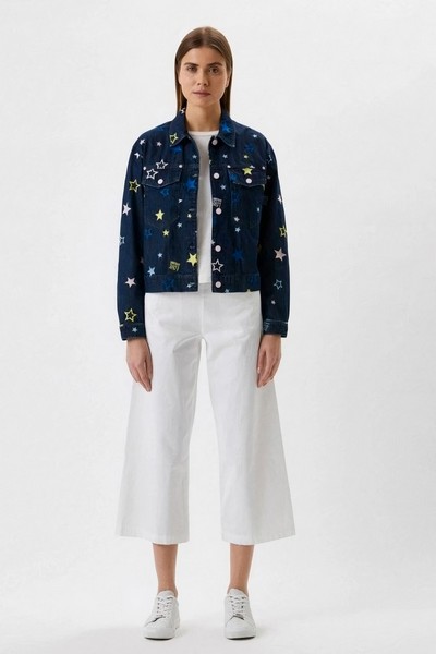 Denim Jacket With All-over Star