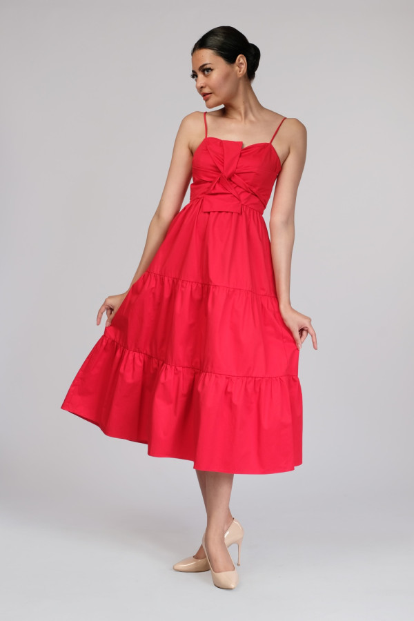 Mallory Front Knot Tiered Dress