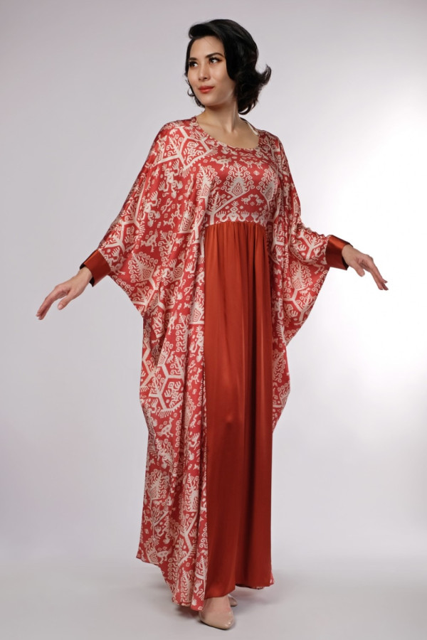 Kaftan Ethnic Merah Bata