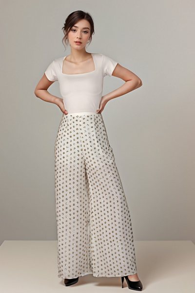 Ivory Sequin Moonlight Pants