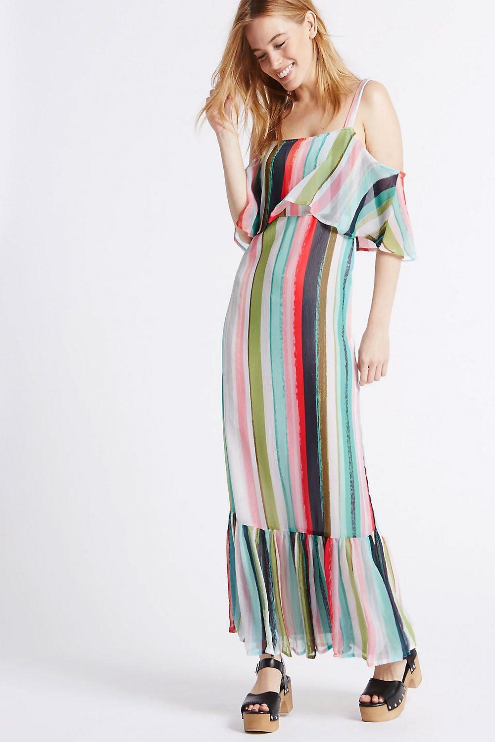 Multicolor Stripes Long Dress