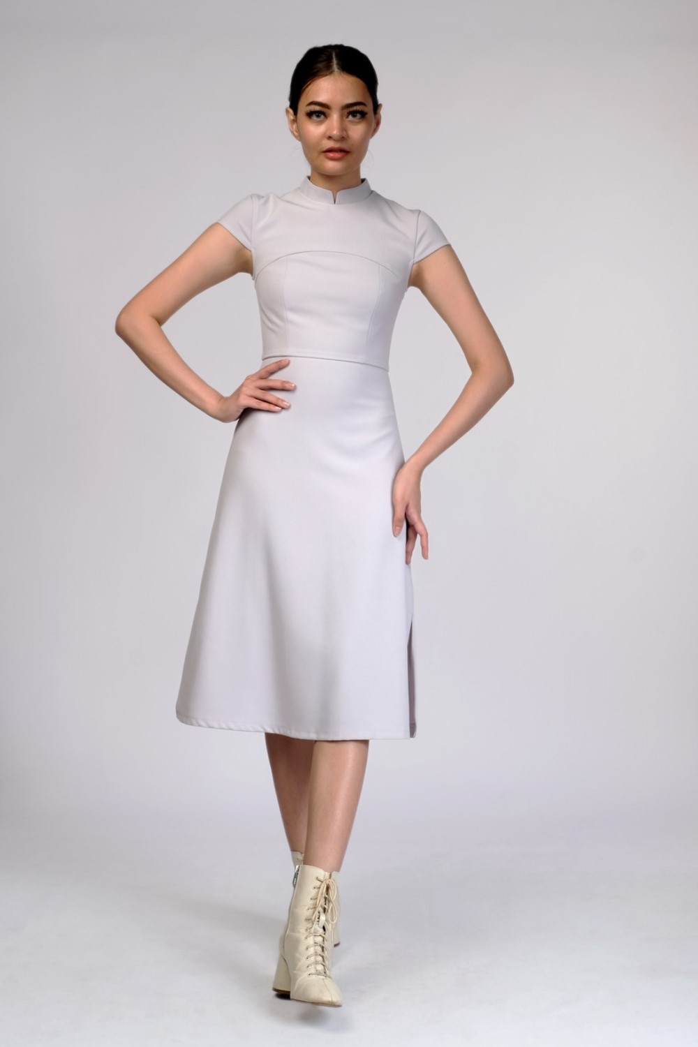 Veryn Mandarin Collar Shift Dress