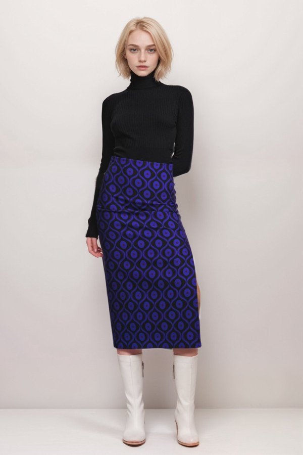 Geometric Print Pencil Skirt