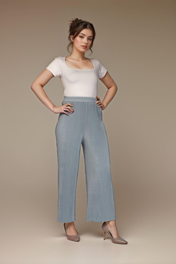 Turquoise Pleated Pants