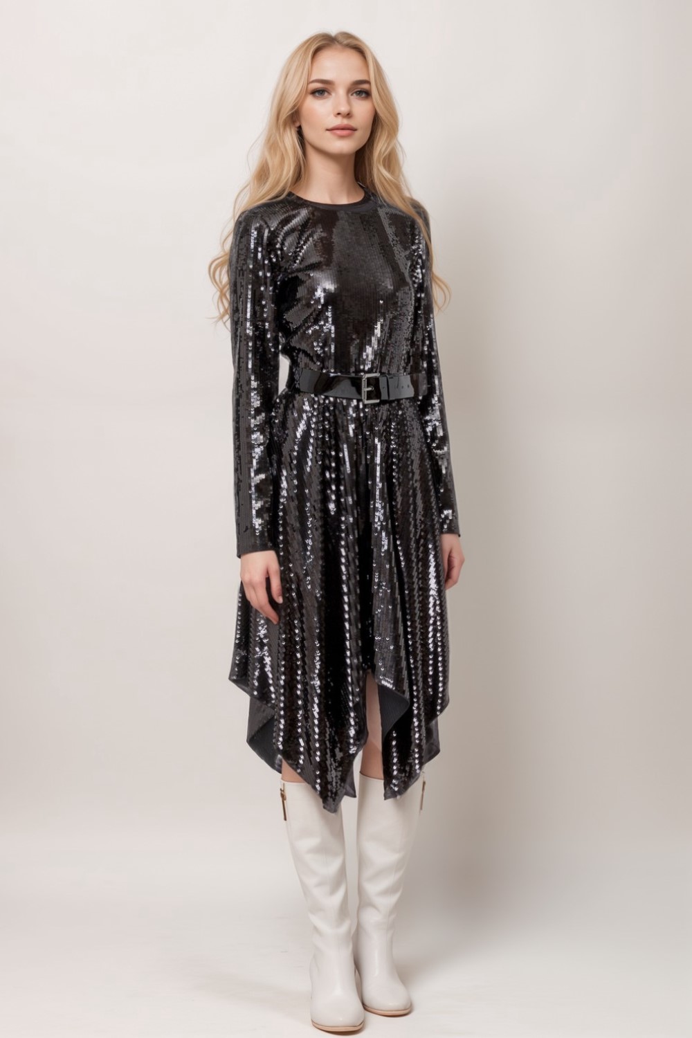 Sequined Handkerchief Dress