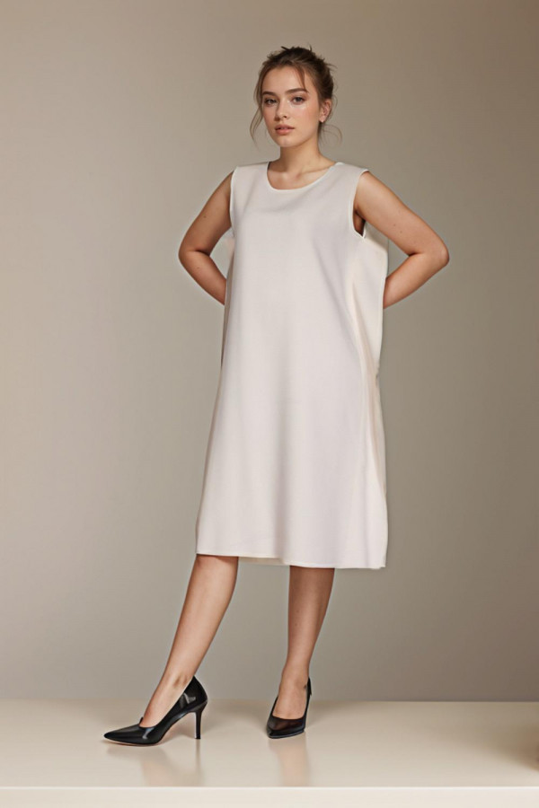 Simple Ivory Sleeveless Dress