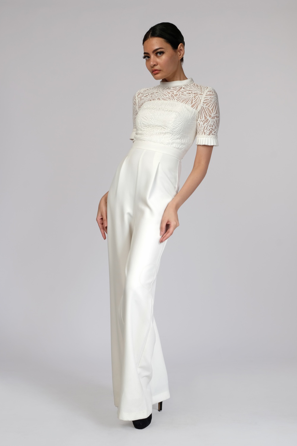 Sunnie Lace Bodice Jumpsuit White