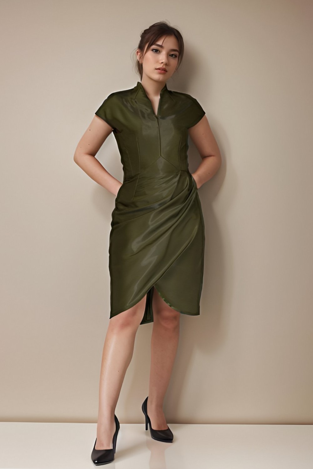 Green Saroong Cocktail Dress