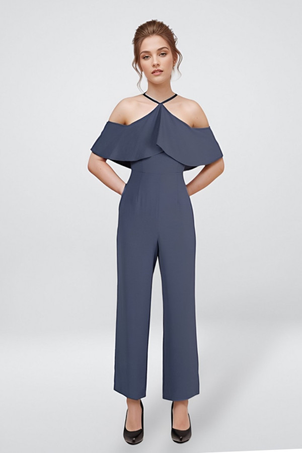 Dahlia Cascade Layered Blue Jumpsuit