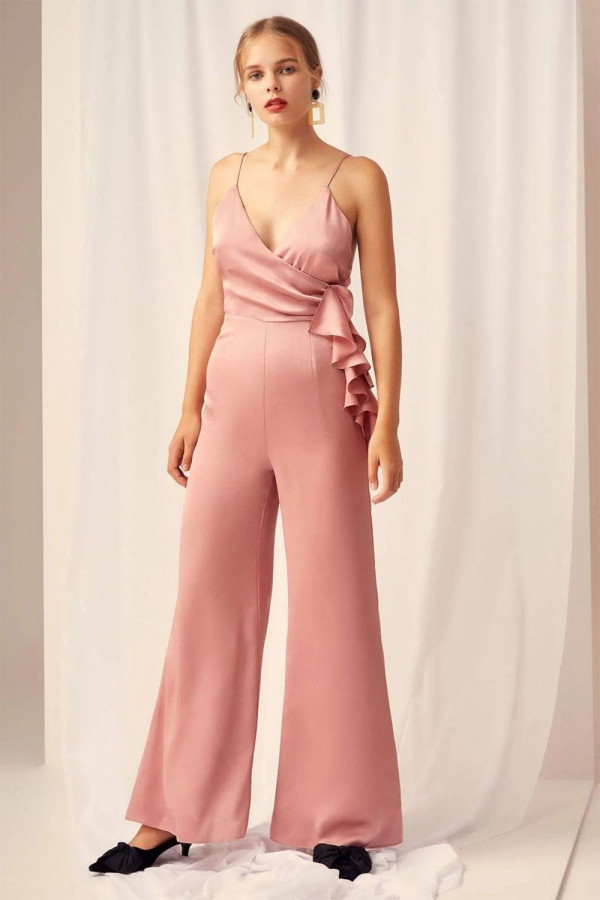 Pink Breath Low Cut Jumpsuit