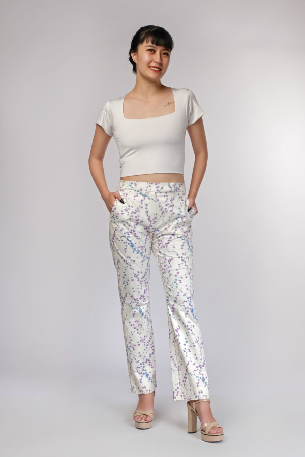 Floral Print Straight Pants