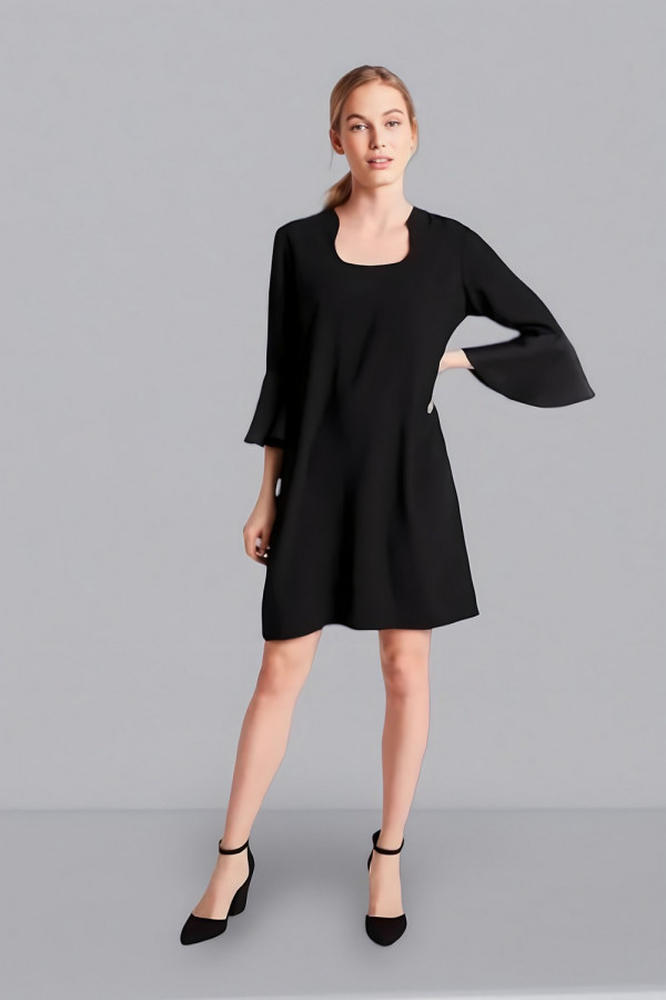 Flared Sleeve Shift Dress