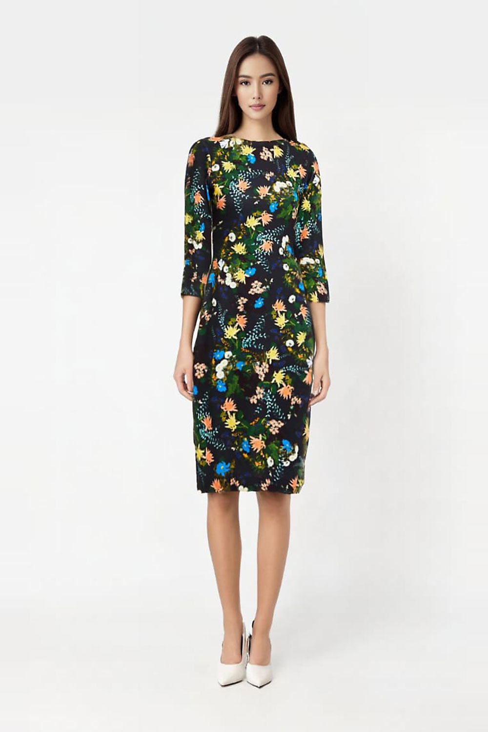 Black Reese Floral Print Ponte