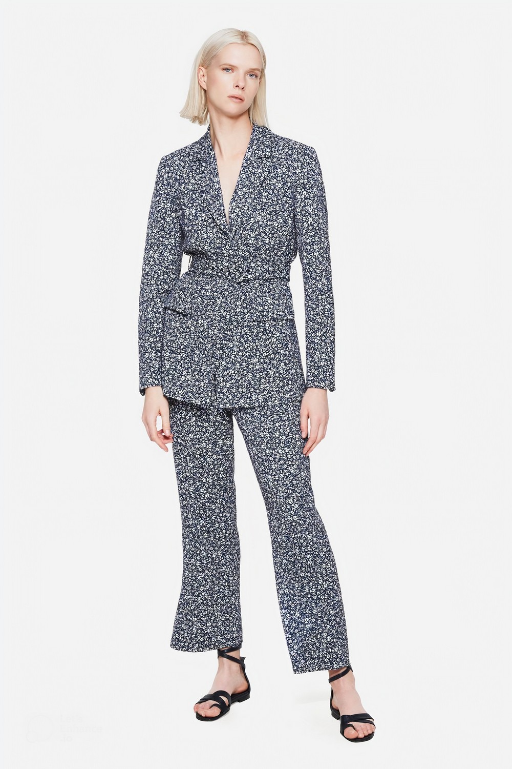 Jacky Belted Floral-Print Stretch-Crepe (Blazer Only)