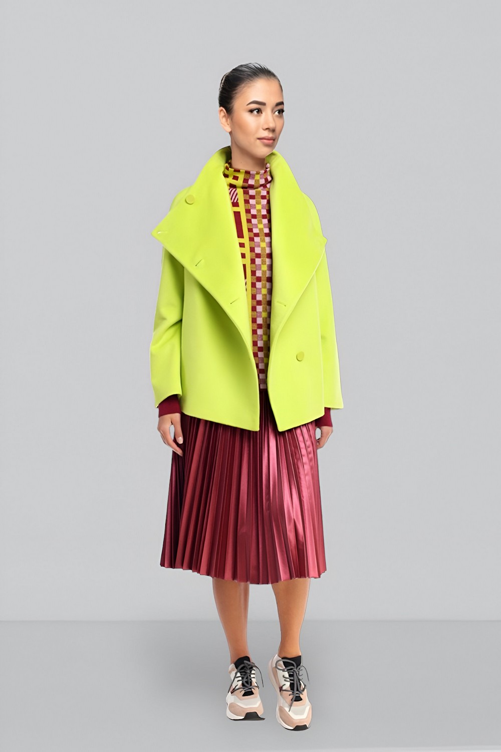 Dynamico Lime Green Wool Coat