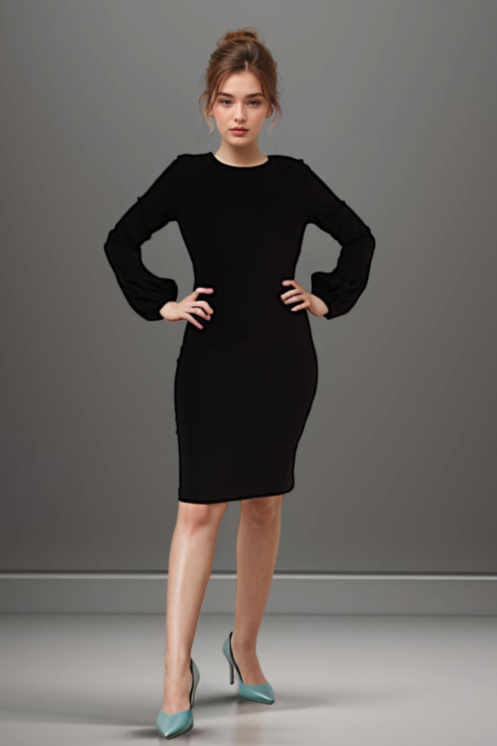 Black Puff Sleeve Dress